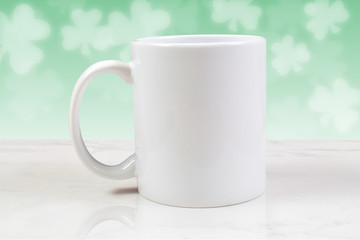 11 ounce Coffee Mug Mock Up with Shamrocks