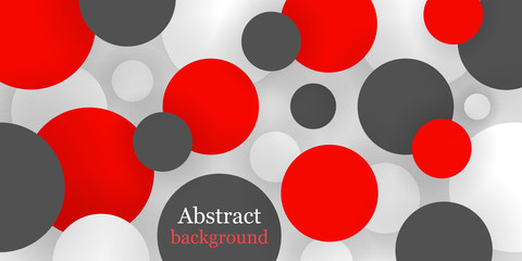 Abstract background with circles. Vector illustration layered circles. Carving backdrop 3D. Horizontal banner  geometric shapes. Template in origami style. Design for card, brochure, cover, wallpaper.