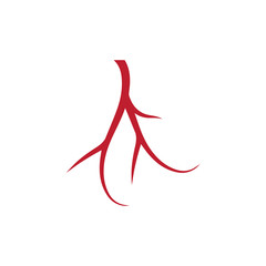 human veins, red blood vessels design and arteries Vector illustration isolated