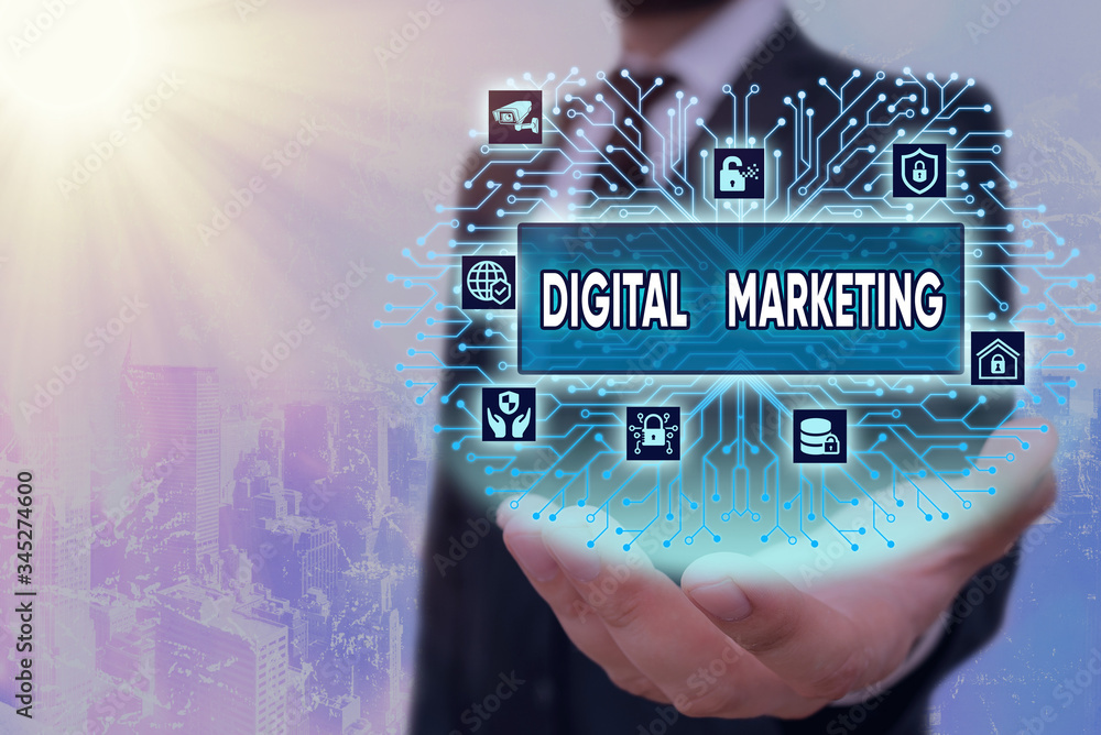 Poster writing note showing digital marketing. business concept for search engine optimazation pay per clic