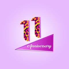 11 years anniversary celebration logo vector template design
