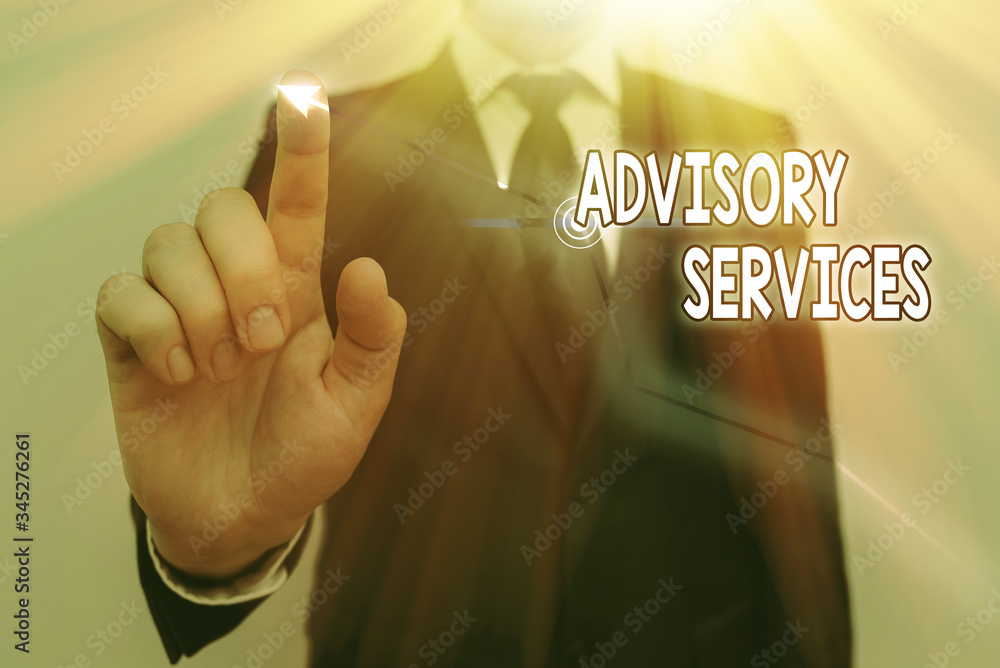 Poster word writing text advisory services. business photo showcasing support actions and overcome weakness