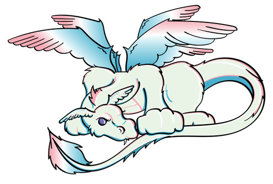 Fluffy 6 winged dragon