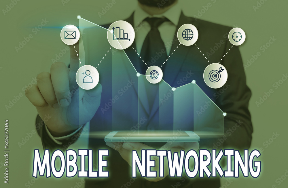 Poster handwriting text writing mobile networking. conceptual photo communication network where the last li