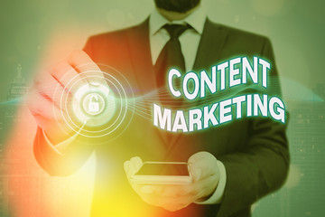 Handwriting text Content Marketing. Conceptual photo Involves the creation and sharing of online...
