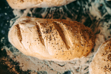 Freshly baked bread at the bakery the bakery