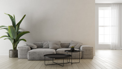 Interior of modern living room 3 D rendering