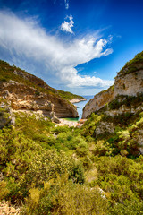 Fototapeta na wymiar Stiniva bay - famous beach on Vis island, Croatia