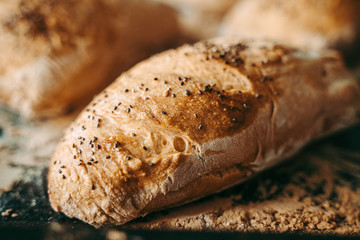 Freshly baked bread at the bakery the bakery