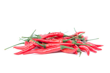 Red chili pepper isolated on white background.