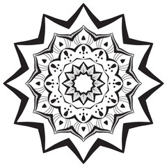Print Mandala Element Ilustration