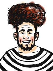 handsome positive man smiling portrait isolated on white