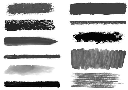 Schwarze und graue unordentlich gemalte Linien und Markierungen mit Pinsel und Stift