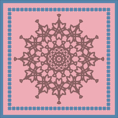 Decorative design with abstract elements for decoration and your design. Ornament, symmetry texture. Print for shawl and carpet, tile. Vector illustration.