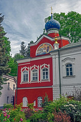 Annunciation church. The Holy Dormition Pskovo-Pechersky Monastery, Region of Pskov, Russia