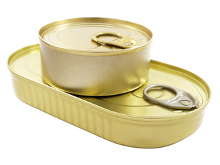 Tin cans isolated on white