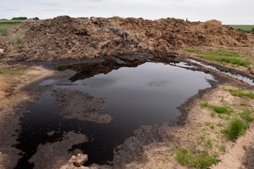 Tas de fumier avec écoulement des jus