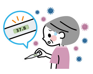 発熱　シニア女性　ウイルス