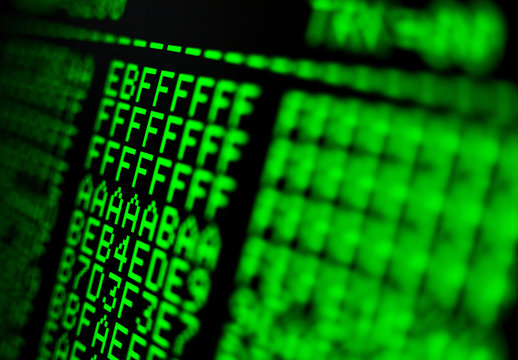 Computer code on the screen