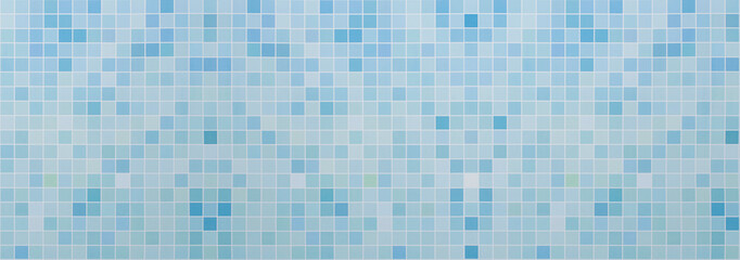 Abstract image of Top view blue ceramic tile mosaic in swimming pool.