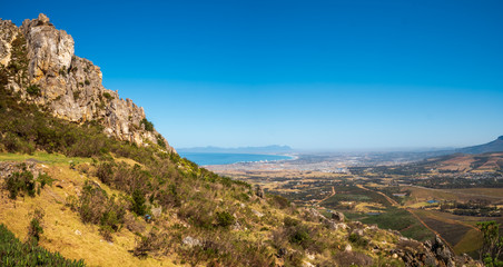 South Africa Muizenberg landscape city shape with beach view