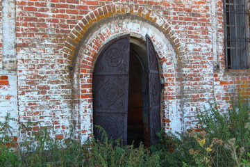 massive iron doors at the entrance to the church