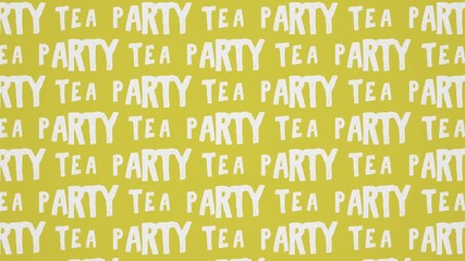 Tea party text kinetic typography. Invitation and tea time concept