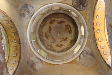 ceiling of an abandoned church