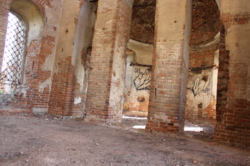 hall in an abandoned church