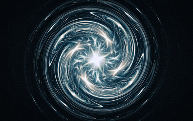 abstract illustration of a fantastic star with many rays on a black background