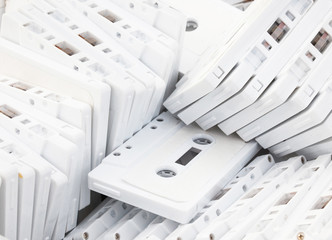 White cassette tapes
