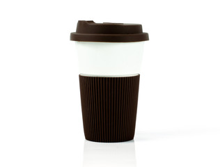 Coffee cup hot drink On a white background