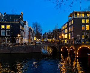 Naklejka premium Amsterdam The Netherlands historical city center and canals