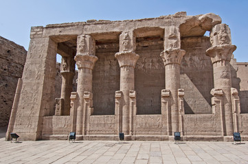 Fototapeta premium Hieroglyphic carvings on ancient egyptian temple columns