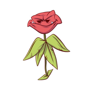Colorful vector illustration of a carnivourus plant