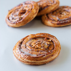 Sweet fresh homemade cinnamon roll  bun 