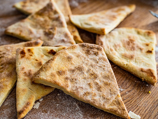 Baking bread at home kitchen