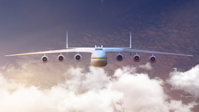 Aircraft AN-225. 3D render. Illustration.