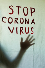 Stop Corona Virus inscription.