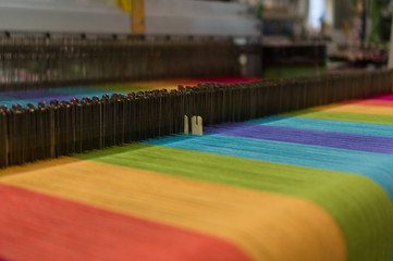 Detail of a loom machine in a irish mill