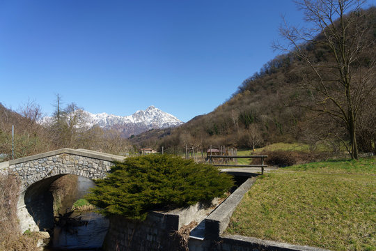 Winter landscape near Asso, italy