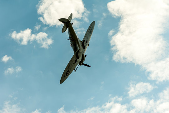 Spitfire Aeroplane Flying In The Sky