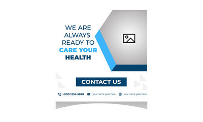 Medical Healthcare social medical banner  square Template  