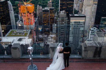 Peel and stick wall murals Empire State Building Wedding in the Empire State Building rooftop