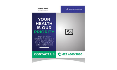 Medical Healthcare social medical banner  square Template  