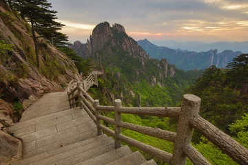 Papier Peint photo autocollant Monts Huang Huangshan mountain range or Yellow mountain in Anhui province, China