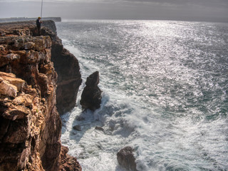 Fototapeta na wymiar Cliffs in Sagres. Algarve, Portugal.