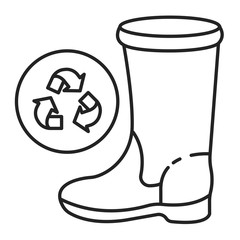 Synthetic waste recycling black line icon. Synthetic fibers that has been manufactured from materials recovered from the waste stream. Pictogram for web page, mobile app, promo.