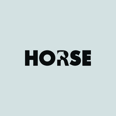 horse typography logo template vector design