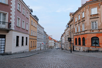 Fototapeta na wymiar Street in New Town of Warsaw, Poland